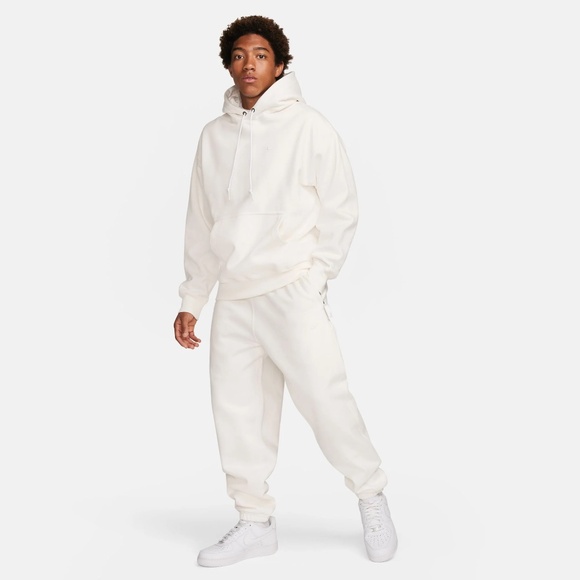 Nike Solo Swoosh Fleece Pants DX1364-100 (White) - Picture 6 of 8